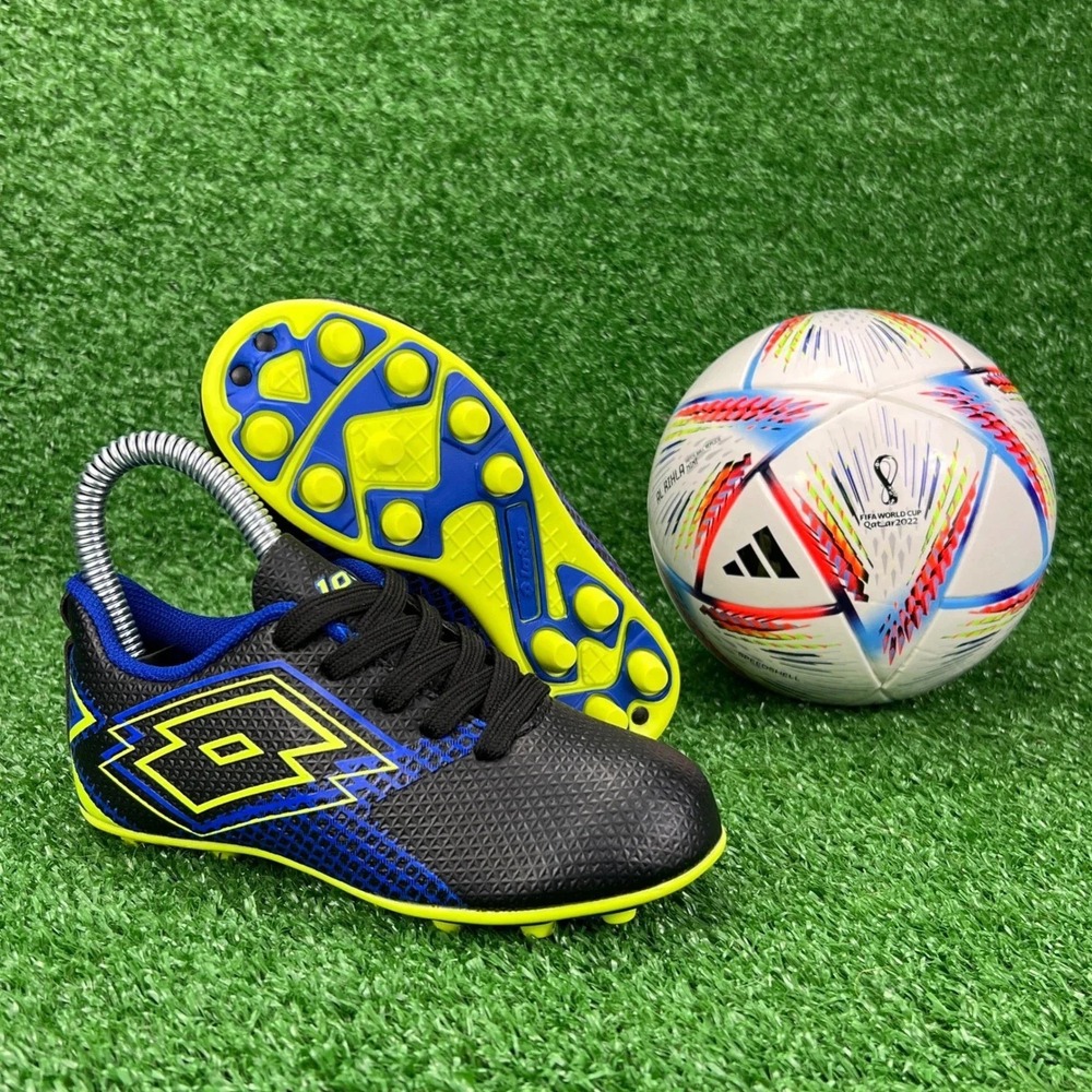 Lotto Boys' Forza Elite 3 JR Soccer Cleats - Black/Royal Blue, Size 8
